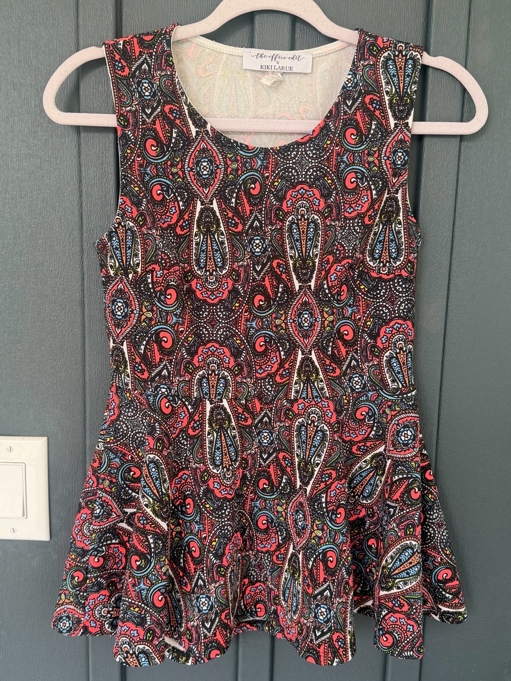 Kiki LaRue Multicolor Paisley Peplum Tank Top